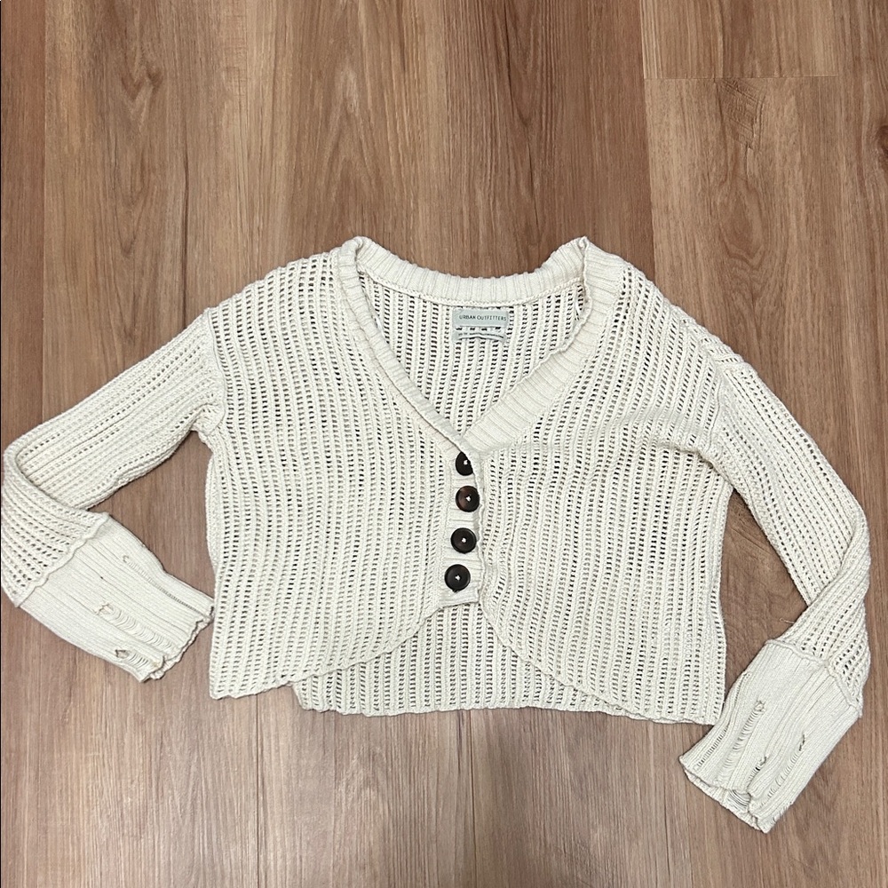 Urban Outfitters Cropped Distressed Cardigan Sweater - Picture 3 of 10